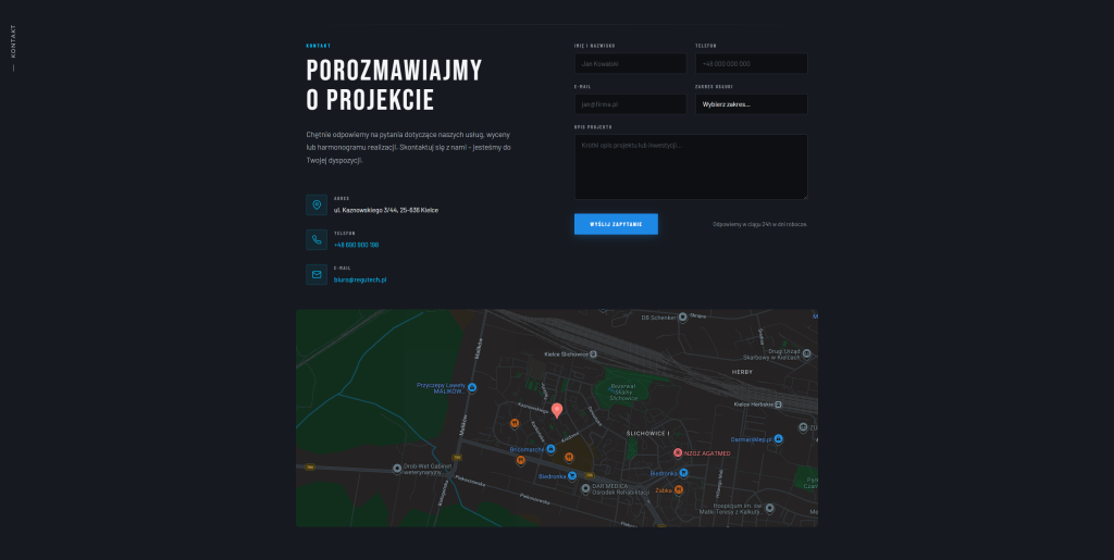 Regutech – Formularz kontaktowy